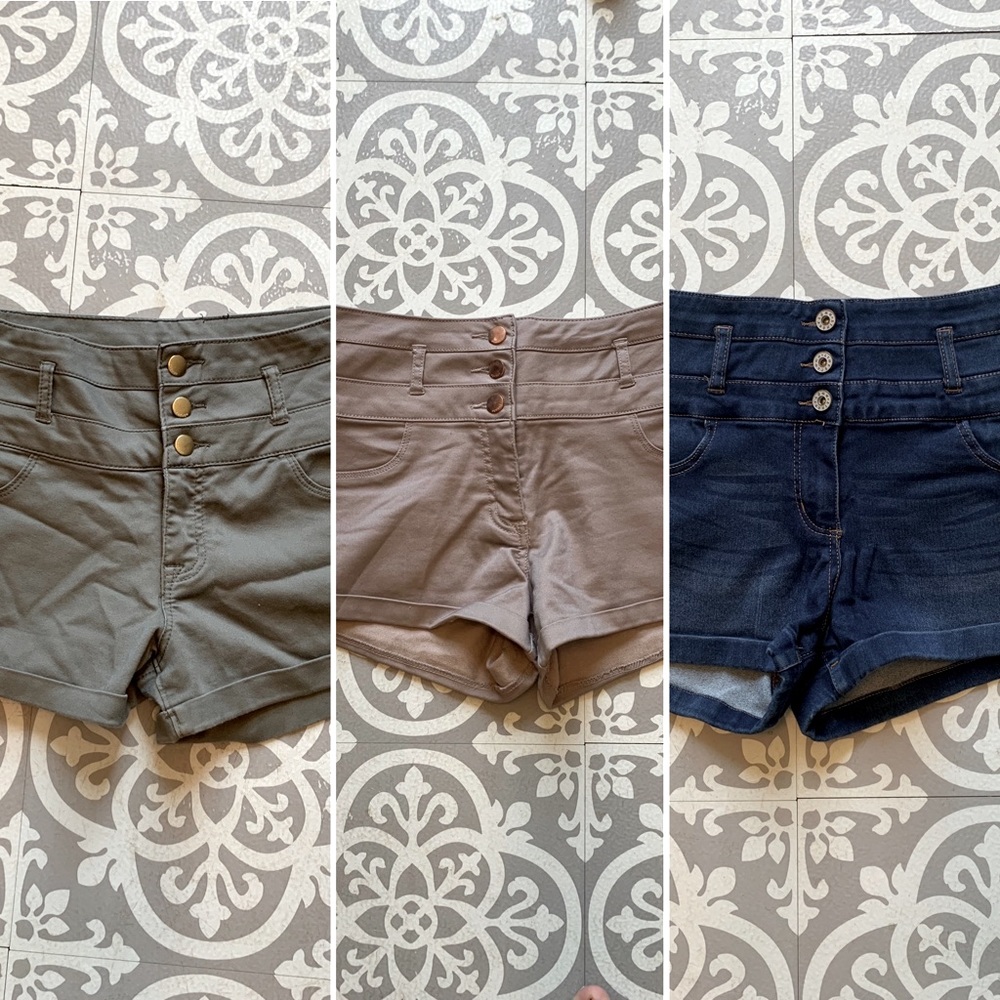 Pack of 3 stretchy Jean shorts
